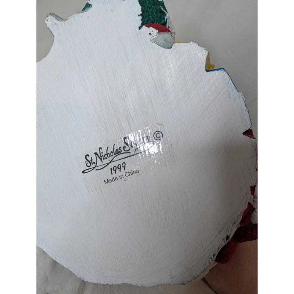 Vintage St. Nicholas Square 1999 Holiday Handle Basket Christmas Home Decor‎